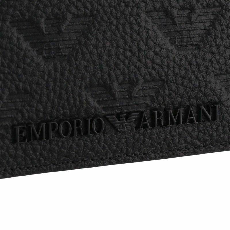 アルマーニ 合皮 小振り 2WAY ☆美品 EMPORIO ARMANI エンポリオアルマーニ EMPORIO ARMANI 二つ折り財布 メンズ ブラック