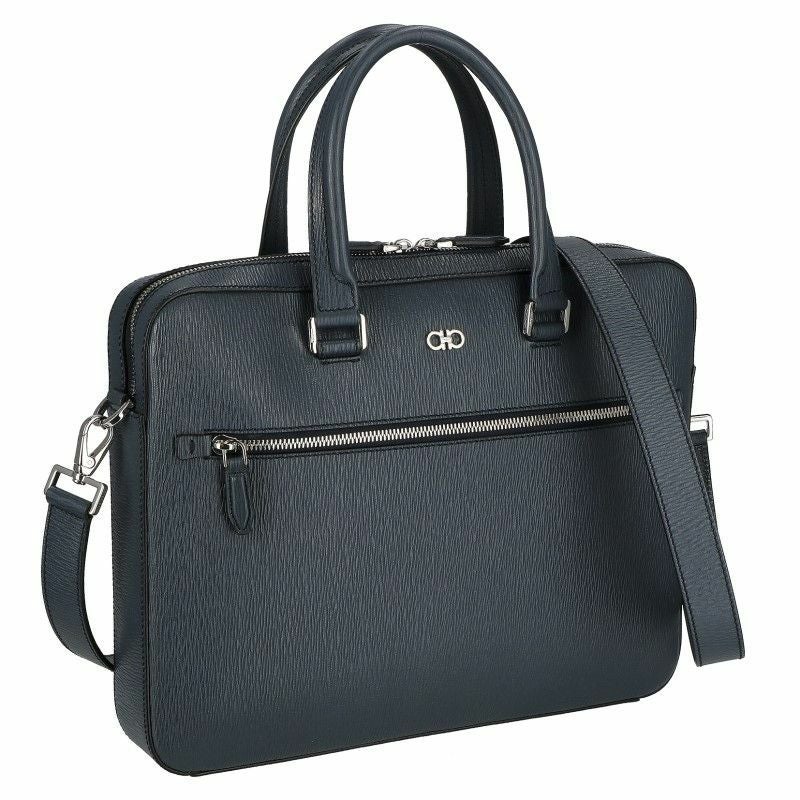 フェラガモ Ferragamo ビジネスバッグ メンズ ダブル・ガンチー ネイビー 240986 MEZZA