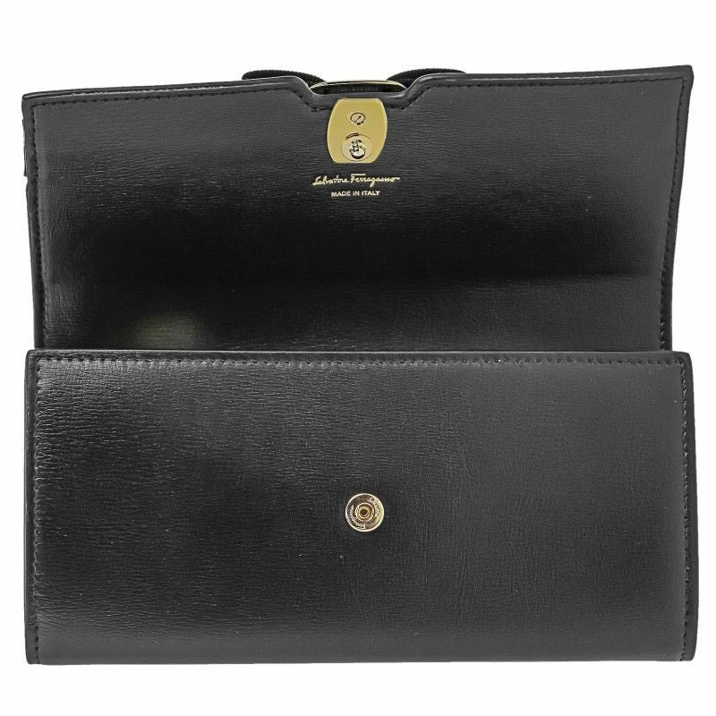 Salvatore Ferragamo フェラガモ ヴァラ 長財布 ブラック フェラガモ Ferragamo 長財布 レディース NEW VARA ブラック 22E008