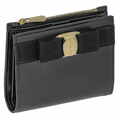 フェラガモ Ferragamo 二つ折り財布 レディース ガンチーニ ブラック 