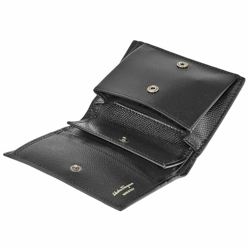 フェラガモ Ferragamo 二つ折り財布 レディース ガンチーニ ブラック