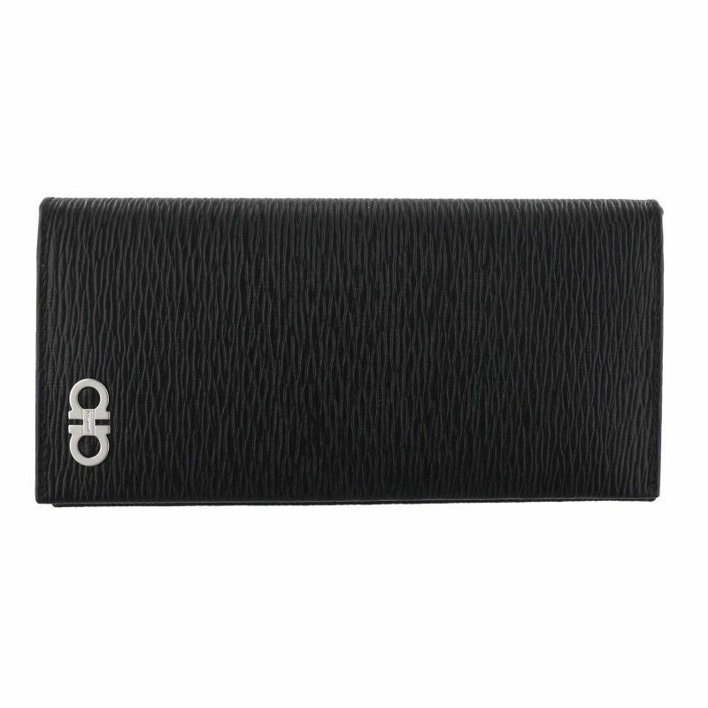 フェラガモ Ferragamo 長財布 メンズ REVIVAL GANCIO ブラック 66A069 NERO RED
