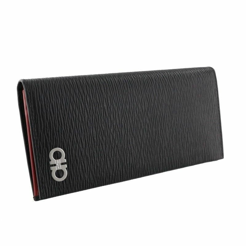 フェラガモ Ferragamo 長財布 メンズ REVIVAL GANCIO ブラック 66A069 NERO RED