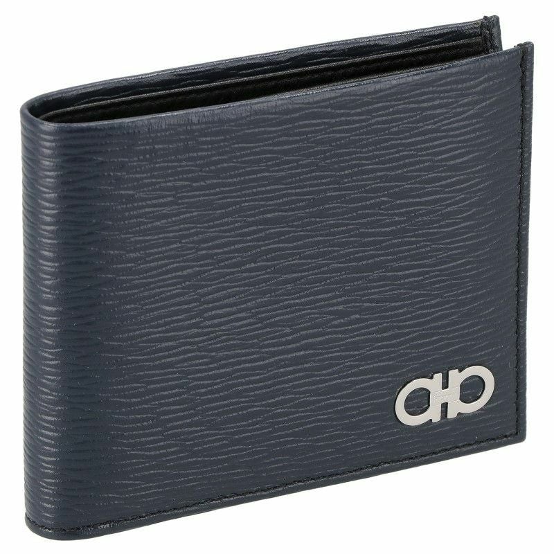 フェラガモ 二つ折り財布 メンズ ブラック FERRAGAMO 66A063 NERO/D