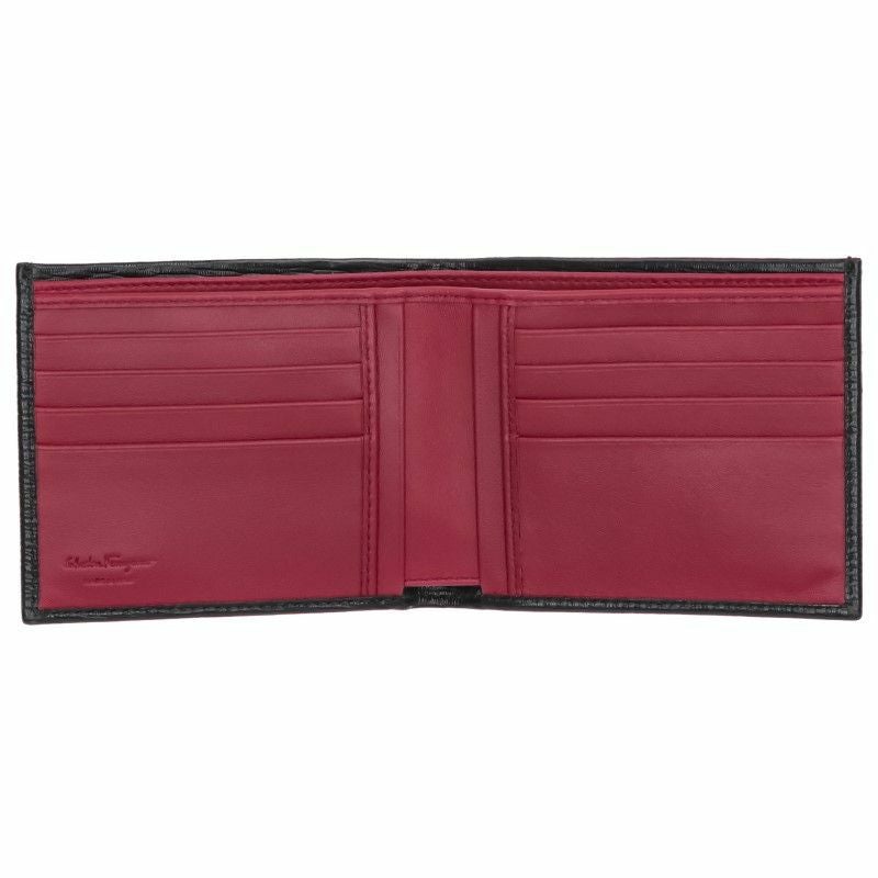 フェラガモ Ferragamo 二つ折り財布 メンズ ブラック 66A063 NR RF