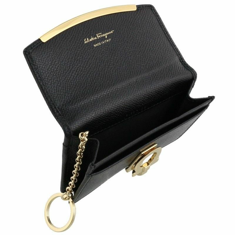 フェラガモ Ferragamo カードケース レディース ガンチーニ ブラック 22D198 0683350 NERO
