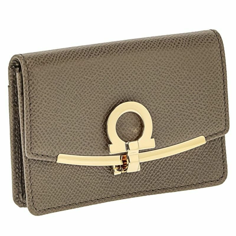 フェラガモ Ferragamo カードケース レディース ガンチーノ グレー 22D198 0714931 CARAWAY SEED