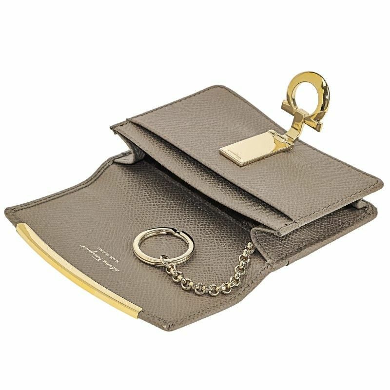 フェラガモ Ferragamo カードケース レディース ガンチーノ グレー 22D198 0714931 CARAWAY SEED