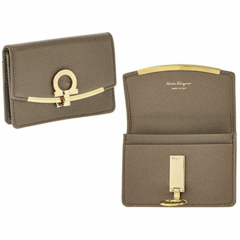 フェラガモ Ferragamo カードケース レディース ガンチーノ グレー 22D198 0714931 CARAWAY SEED