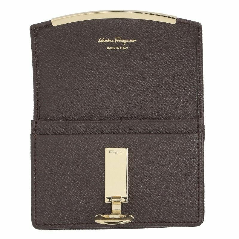 フェラガモ Ferragamo カードケース レディース ガンチーノクリップ ブラウン 22D198 GA BR