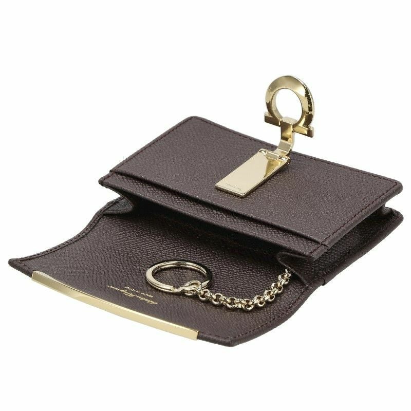 フェラガモ Ferragamo カードケース レディース ガンチーノクリップ ブラウン 22D198 GA BR