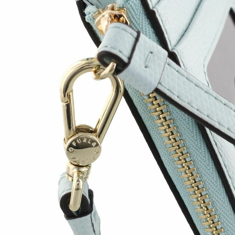 新品 フルラ カメリア キーリング　ミントグリーン ブルー バイカラー 現行ロゴ フルラ FURLA カードケース キーリング付 レディース カメリア WP00323