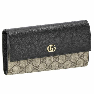 グッチ 長財布 レディース GGスプリームキャンバス ブラック GUCCI 