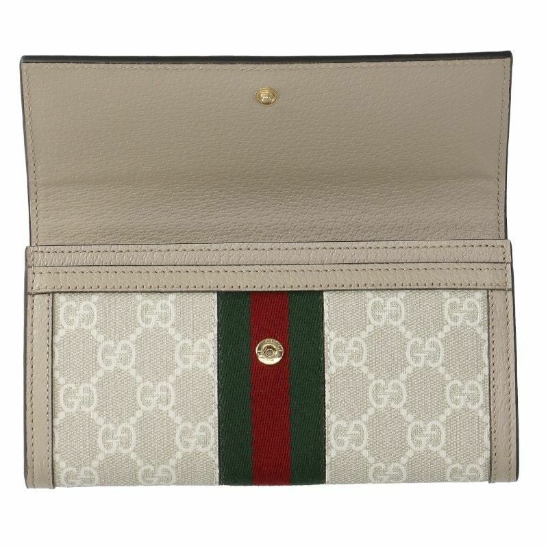 【5fb2097】グッチ 長財布 オフィディア 523153 PVC ベージュ ゴールド金具【中古】レディース GUCCI - 【5fb2097】グッチ 長財布 オフィディア 523153 PVC ベージュ