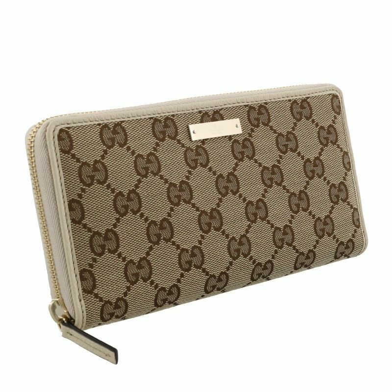 グッチ GUCCI 長財布 レディース グッチシマ メタルバー ベージュ
