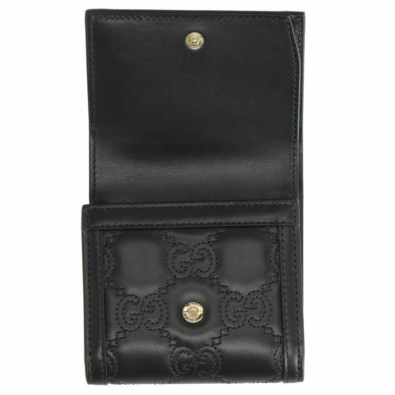 グッチ GUCCI 二つ折り財布 レディース GGマトラッセ ブラック 723799