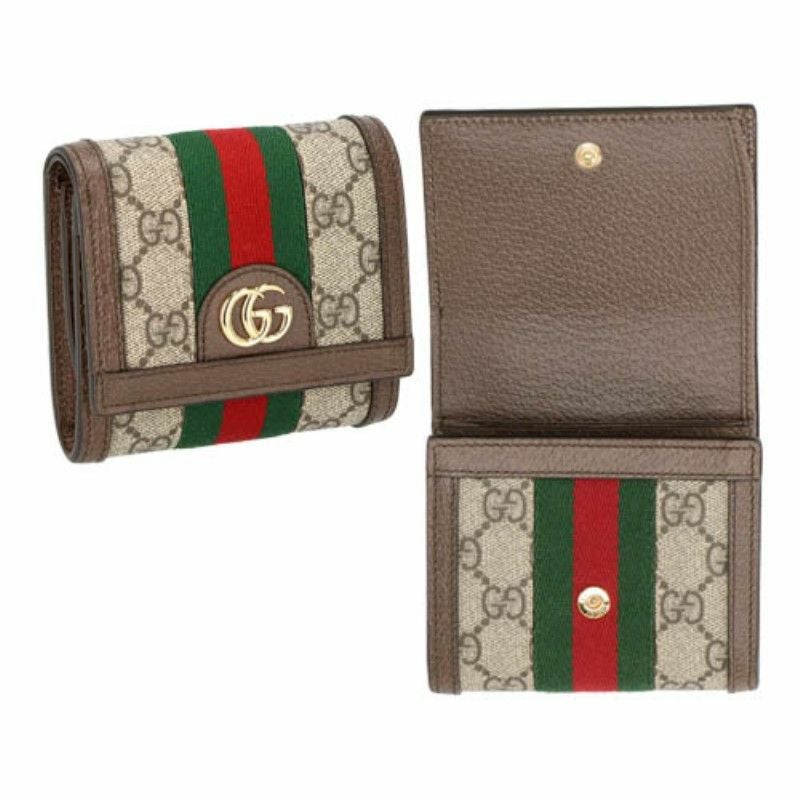 グッチ GUCCI 二つ折り財布 レディース オフィディア ベージュ 598662