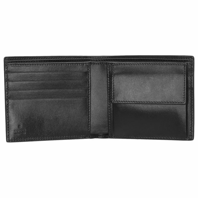 未使用品 グッチ GUCCI 428725 メンズ 二つ折り財布 ブラック /シルバー金具 スムースレザー GUCCI - 未使用品 グッチ GUCCI 428725 メンズ 二つ折り財布 ブラック