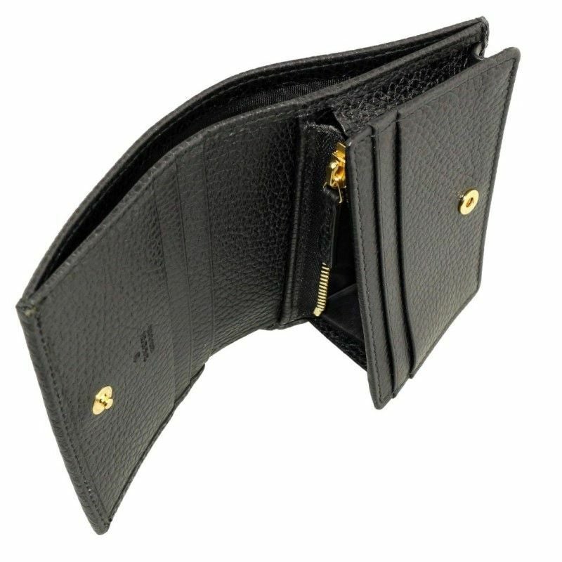 <箱付>GUCCI ケース　カードケース　シマ　レザー　ブラック グッチ GUCCI カードケース レディース プチマーモント ブラック