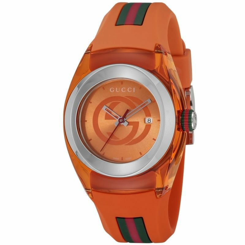 グッチ 137.1 オレンジ クオーツ メンズ 腕時計 稼働品 グッチ GUCCI 腕時計 メンズ レディース SYNC オレンジ YA137311
