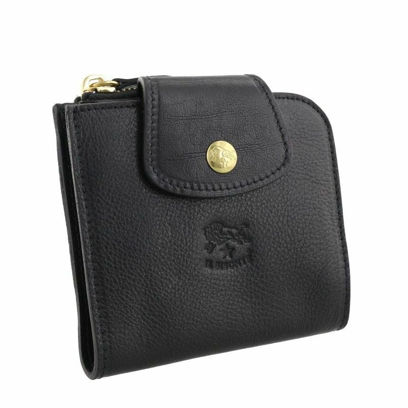 イル ビゾンテ IL BISONTE 二つ折り財布 メンズ レディース ブラック SMW175 PV0005 BK128B NERO
