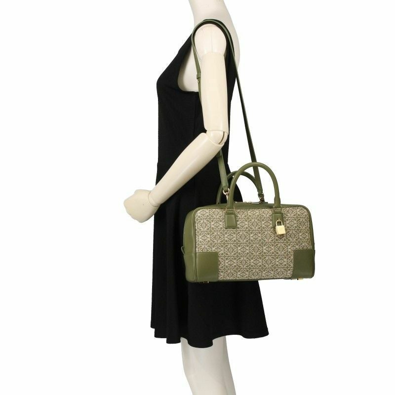 LOEWE ビジネスバッグ　トート　深緑　内ポケットあり Medium Puzzle Fold tote in shiny calfskin Green - LOEWE USA