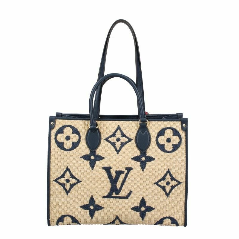ルイヴィトン LOUIS VUITTON トートバッグ オンザゴー MM ブルー M57723
