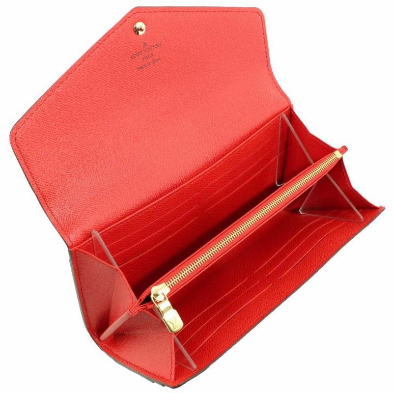 LOUIS VUITTON ルイヴィトン 長財布 ポルトフォイユサラ M62236 ブラウン×コクリコ モノグラム・キャンバス レディース フラップウォレット ゴールド金具【本物保証】 ルイヴィトンポルトフォイユ サラ 14145 コクリコ レディース