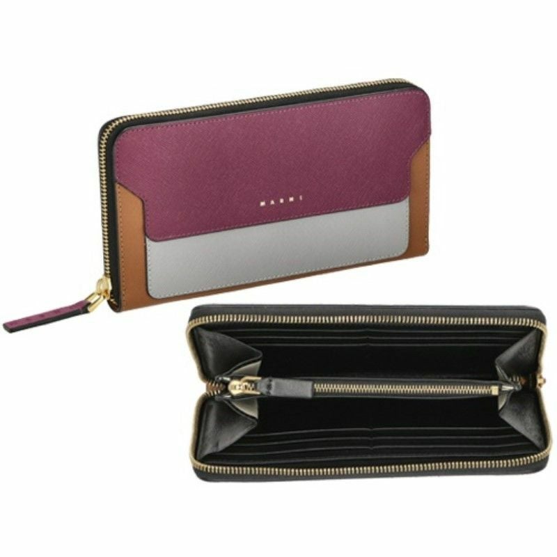 マルニ MARNI 長財布 レディース PFMOE11U09 LV520 Z563N PLUM ASH MOCA