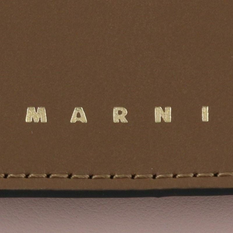 マルニ MARNI 三つ折り財布 レディース PFMOW02U23 LV589 Z474N GOLD BROWN/QUARTZ/BURGUNDY