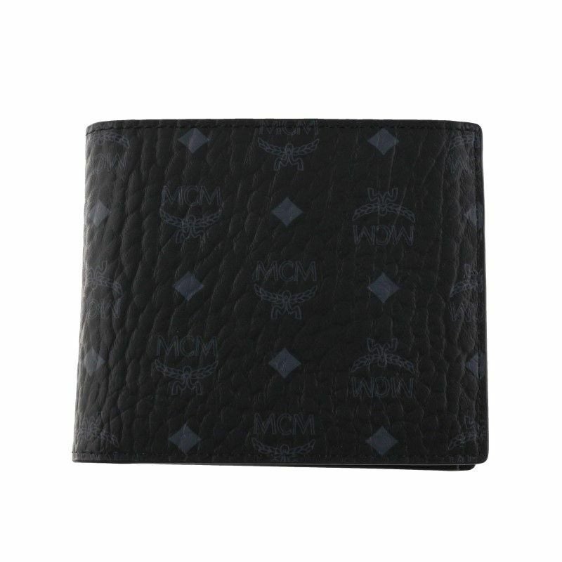 MCM エムシエーム 二つ折り財布 折財布 ミニ財布 メンズ ブラック