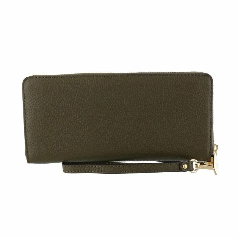 【希少・新品】MICHAEL KORS 長財布 ブラック ストラップ付 グリーン マイケルコース MICHAEL KORS 長財布 ラウンドファスナー レディース