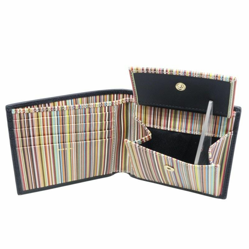 ポールスミス Paul Smith 二つ折り財布 メンズ ブラック M1A4833