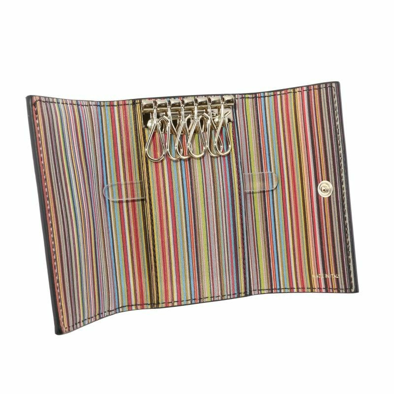 新品 袋 タグ等全て有♡ポール・スミス キーケース&ケース◡̈本革 Paul Smith ポールスミス キーケース メンズ ブラック M1A 1981 BMULTI