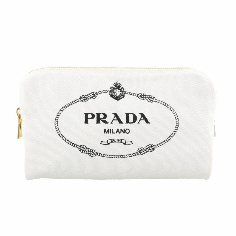 プラダ PRADA ポーチ レディース CANAPA LOGO ホワイト 1NA693 20L
