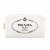 プラダ PRADA ポーチ レディース CANAPA LOGO ホワイト 1NA693 20L F0964 BIANCO+NERO