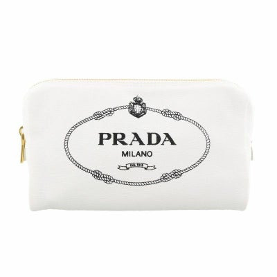 プラダ PRADA ポーチ レディース CANAPA LOGO ホワイト 1NA693 20L 