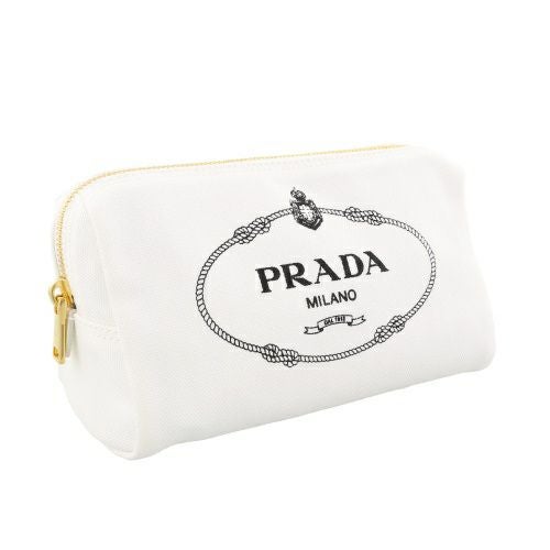 プラダ PRADA ポーチ レディース CANAPA LOGO ホワイト 1NA693 20L F0964 BIANCO+NERO