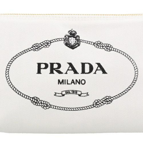 プラダ PRADA ポーチ レディース CANAPA LOGO ホワイト 1NA693 20L