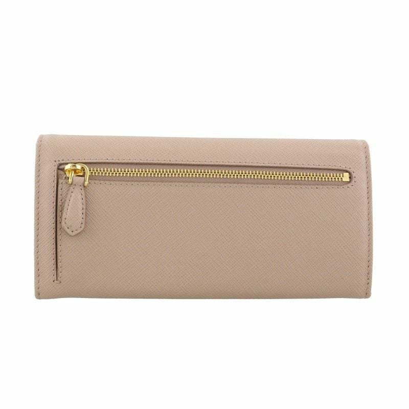美品✨プラダ　長財布　ロゴジャガード　キャンバス　L字ファスナー　リボンベージュ 美品✨プラダ 長財布 ロゴジャガード キャンバス L字ファスナー リボン