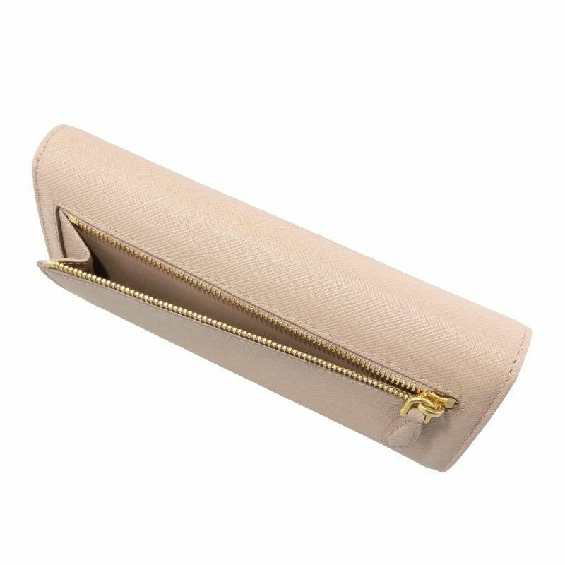 プラダ PRADA 長財布 レディース SAFFIANO TRIANGOLO ベージュ 1MH132
