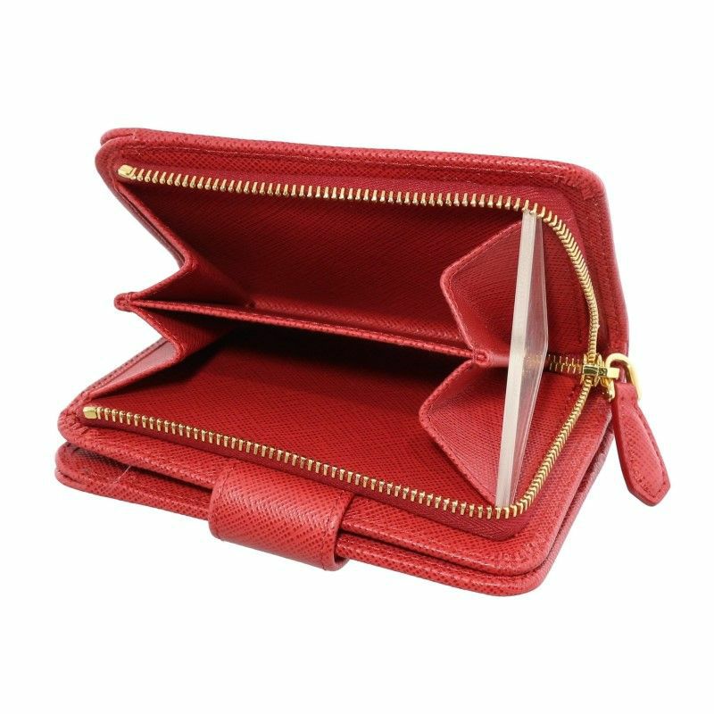 プラダ PRADA 二つ折り財布 レディース レッド 1ML018 QWA F068Z FUOCO