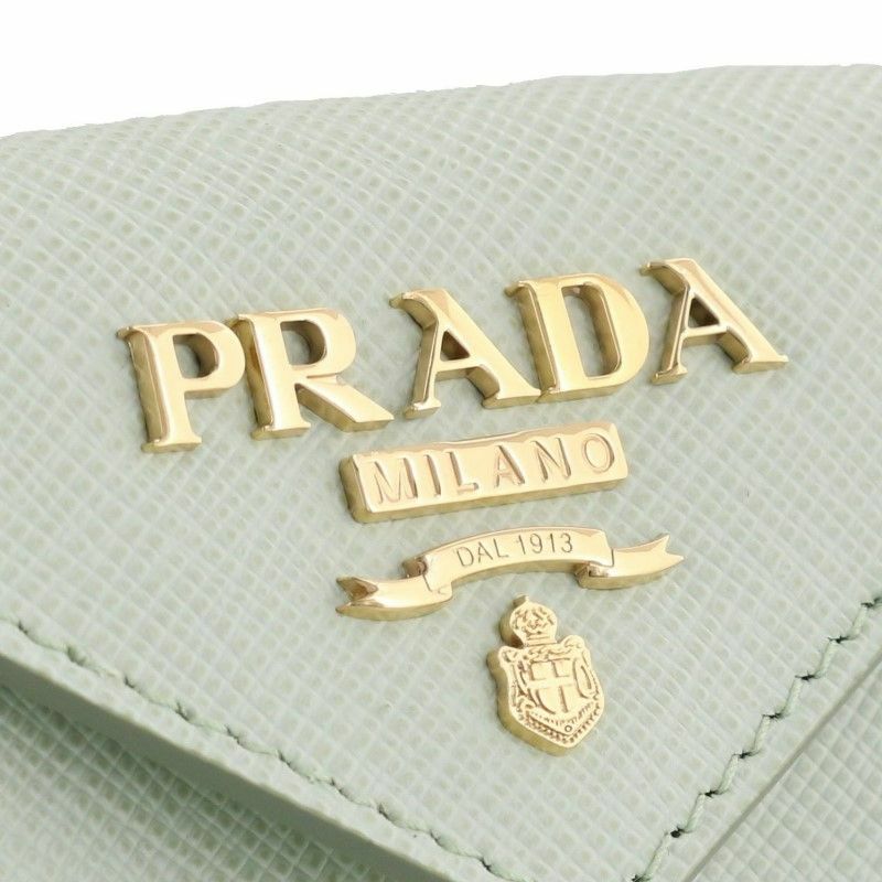 PRADA プラダ 三つ折り財布 レディース グリーン 1MH021 QWA F0934 ACQUA