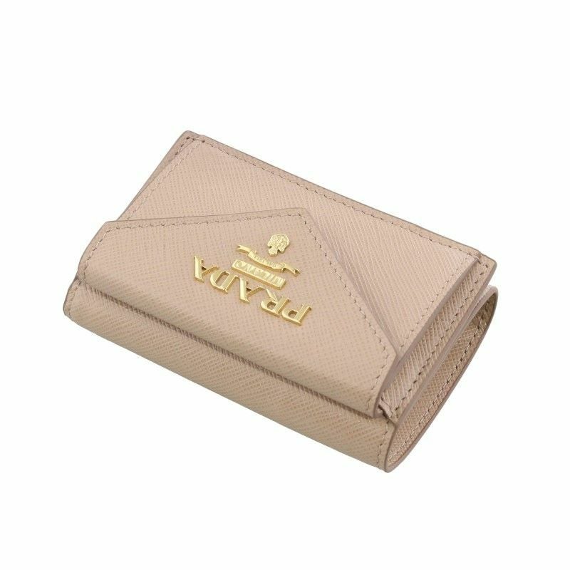PRADA 三つ折財 ピンクベージュ PRADA プラダ 三つ折り財布 レディース ピンクベージュ 1MH021 QWA
