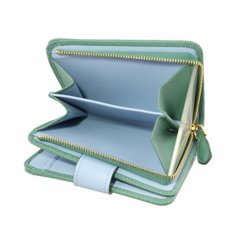 PRADA プラダ 二つ折り財布 レディース グリーン 1ML018 2DYG F03HX