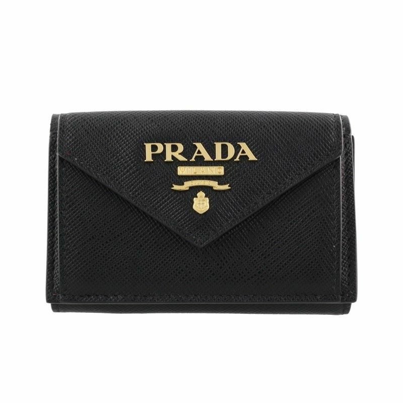 プラダ PRADA 三つ折り財布 レディース ブラック 1MH021 ZLP F061H