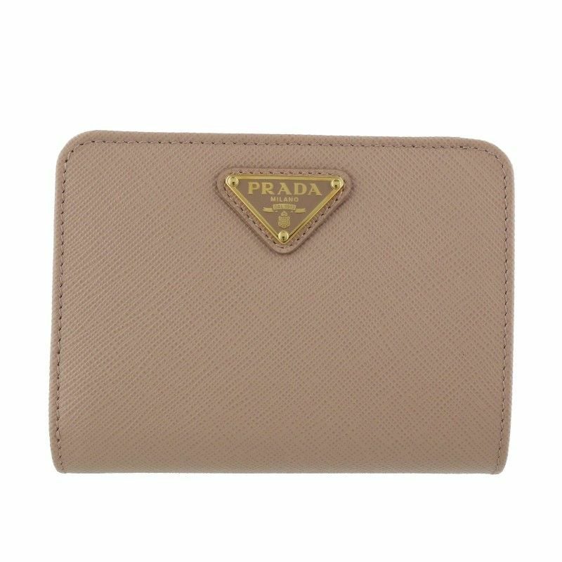 PRADA 二つ折り財布 ベージュ プラダ PRADA 二つ折り財布 レディース ピンクベージュ 1ML018 QWA