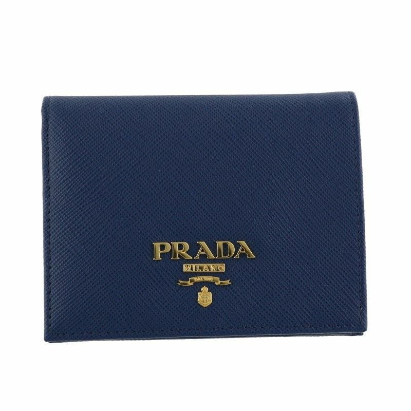 プラダ PRADA 二つ折り財布 レディース SAFFIANO METAL ブルー 1MV204