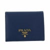 プラダ PRADA 二つ折り財布 レディース SAFFIANO METAL ブルー 1MV204 F0016 BLUETTE