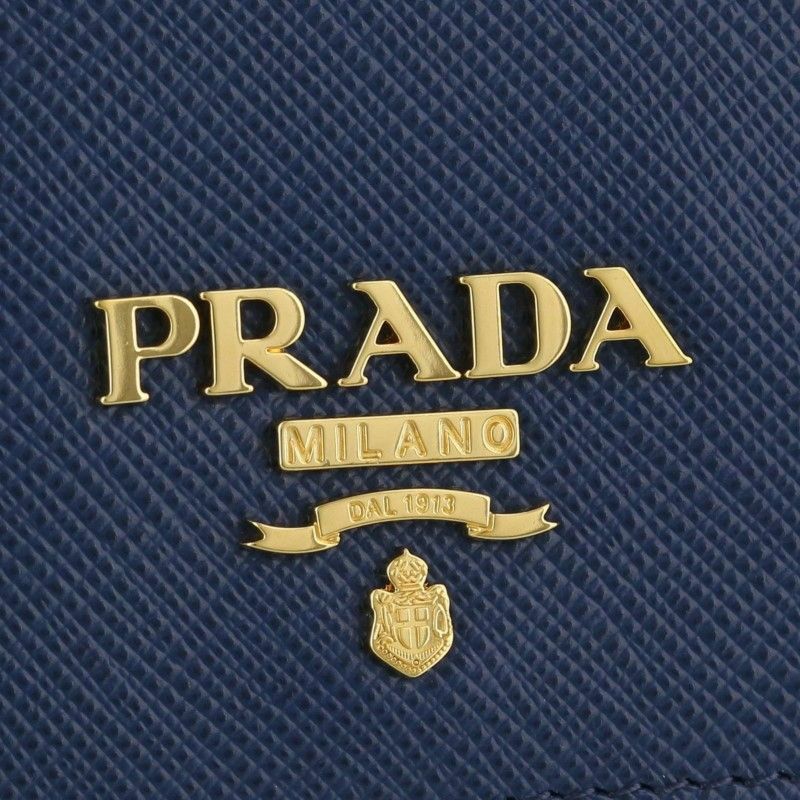 プラダ PRADA 二つ折り財布 レディース SAFFIANO METAL ブルー 1MV204